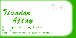 tivadar ajtay business card